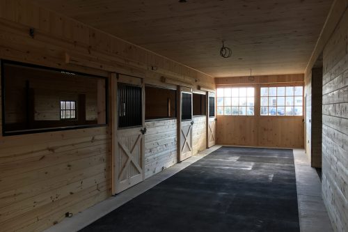 horse barn hallway interior