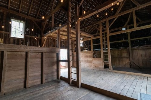 pole barn wooden interior